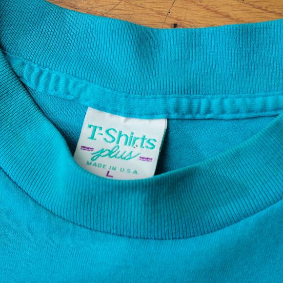 Vintage Gator Gym Bourbon Street New Orleans T-Shirt in Teal Size L‎ 90s Workout - Picture 3 of 5